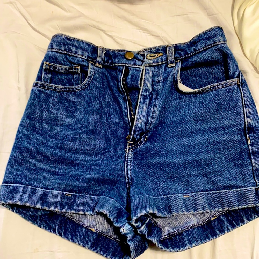 High waisted jean shorts